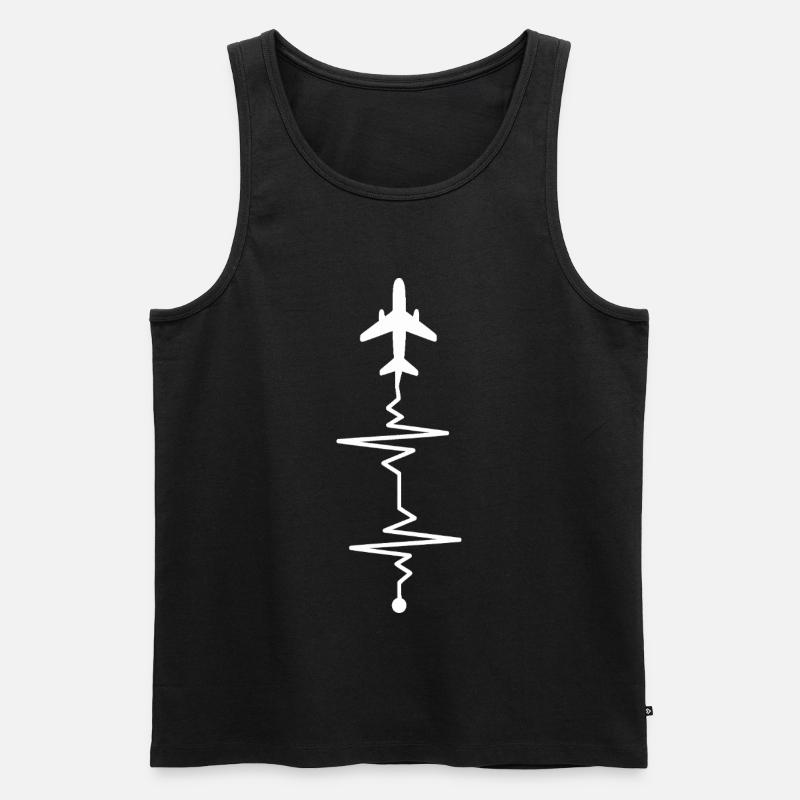 Luftflug Zickzack-Skizze - Männer Premium Bio Tank Top - Schwarz