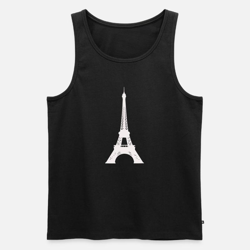 Stampa della Silhouette della Torre Eiffel - Canottiera ecologica premium da uomo - nero