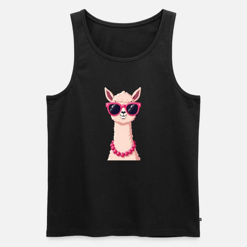 Lama - Männer Premium Bio Tank Top - Schwarz