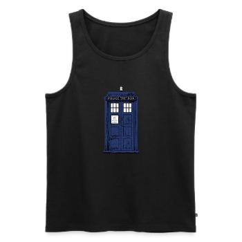 Police Box - Männer Premium Bio Tank Top - Schwarz - Vorne - Michal (187cm)