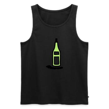 Flasche Weinflasche - V2 - Männer Premium Bio Tank Top - Schwarz - Vorne - AI Model Male 178 light (178cm)
