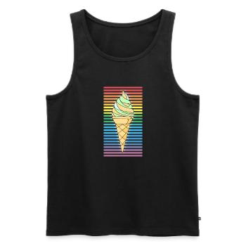 Eis - Männer Premium Bio Tank Top - Schwarz - Vorne - AI Model Male 178 light (178cm)