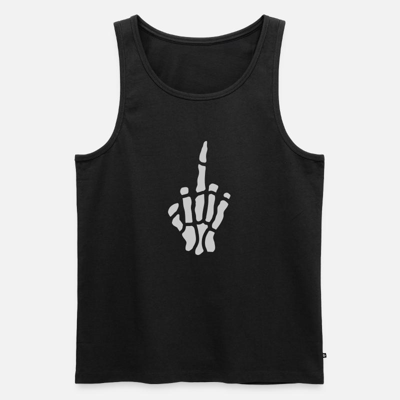 Comic Frech Middle Finger Bone - Men's Premium Organic Tank Top - black