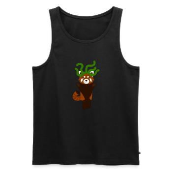 Red panda disguised as a gorgon for Halloween - Men's Premium Organic Tank Top - black - Front - Michal (187cm)