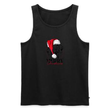Santa MAGYAR VIZSLA Joyeux Noël Chiens Wilsigns - Débardeur bio Premium Homme - noir - Devant - Michal (187cm)