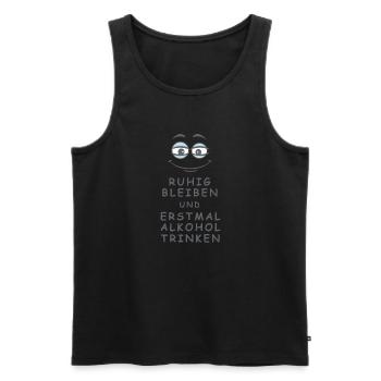 Alkohol trinken - Männer Premium Bio Tank Top - Schwarz - Vorne - Michal (187cm)