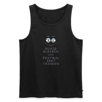 Sekt trinken - Männer Premium Bio Tank Top - Schwarz - Vorne - Michal (187cm)