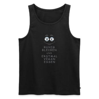 Vegan essen - Männer Premium Bio Tank Top - Schwarz - Vorne - Michal (187cm)