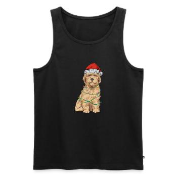 Goldendoodle Hund Weihnachten Geschenk - Männer Premium Bio Tank Top - Schwarz - Vorne - Michal (187cm)