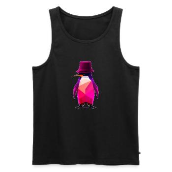 penguin with a hat Ur-Tshirt - Männer Premium Bio Tank Top - Schwarz - Vorne - Michal (187cm)