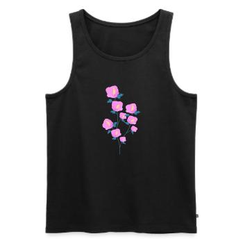 Hibiscus flowers - Men's Premium Organic Tank Top - black - Front - Michal (187cm)