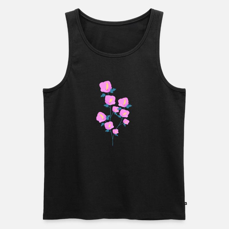 Hibiskusblüten - Männer Premium Bio Tank Top - Schwarz