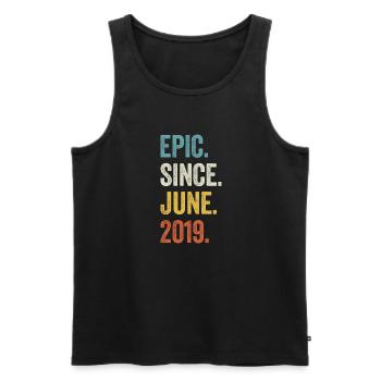 4 Years Old Epic Since June 2019 4th Birthday - Men's Premium Organic Tank Top - black - Front - AI Model Male 178 light (178cm)