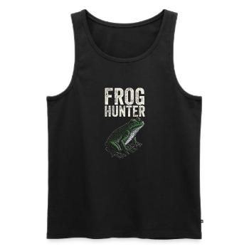 Herpetologist Amphibian Toad Lover Cool Frog Hunte - Men's Premium Organic Tank Top - black - Front - AI Model Male 178 light (178cm)