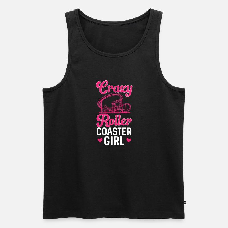 Achterbahn Rollercoaster Freizeitpark - Männer Premium Bio Tank Top - Schwarz