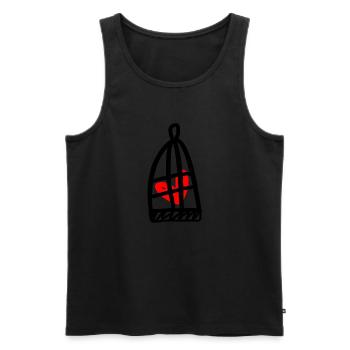 Caged heart - Men's Premium Organic Tank Top - black - Front - AI Model Male 178 light (178cm)