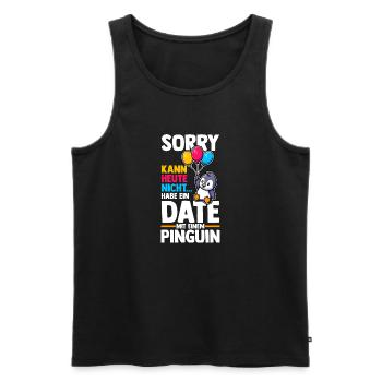 Pinguin - Männer Premium Bio Tank Top - Schwarz - Vorne - AI Model Male 178 light (178cm)