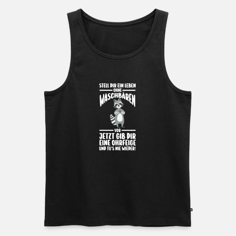 Waschbär - Männer Premium Bio Tank Top - Schwarz