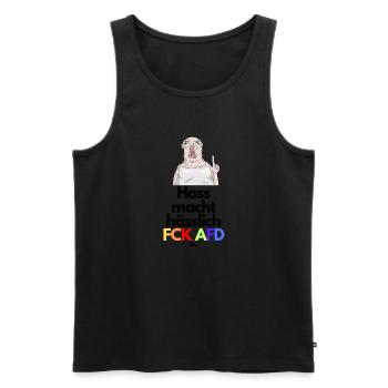 HASS macht HÄSSLICH - Männer Premium Bio Tank Top - Schwarz - Vorne - Michal (187cm)