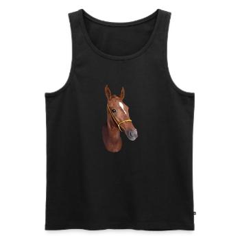 Stylized Horse Head - Men's Premium Organic Tank Top - black - Front - AI Model Male 178 light (178cm)