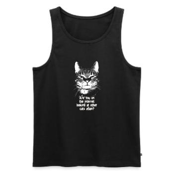 Internet Cat - Men's Premium Organic Tank Top - black - Front - Michal (187cm)