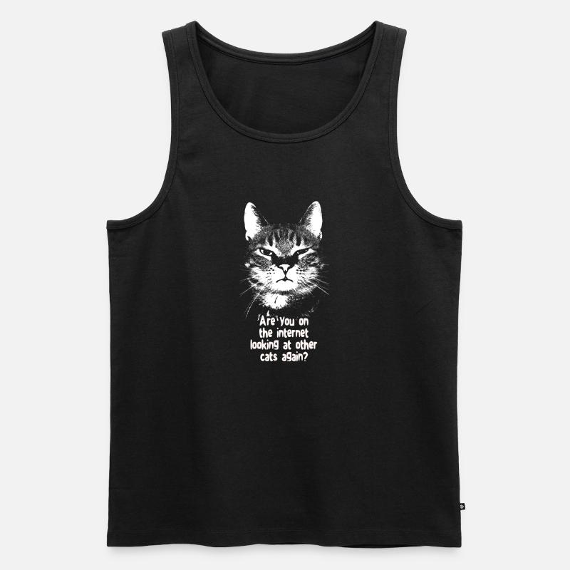 Internet-Katze - Männer Premium Bio Tank Top - Schwarz