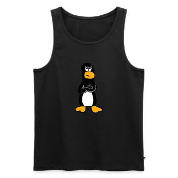 Pingouin En colère Offensé Bras croisés Aigre - Débardeur bio Premium Homme - noir - Devant - Michal (187cm)