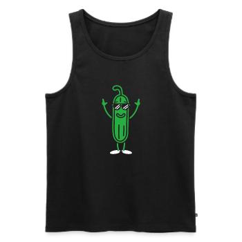 Zucchini - Männer Premium Bio Tank Top - Schwarz - Vorne - Michal (187cm)