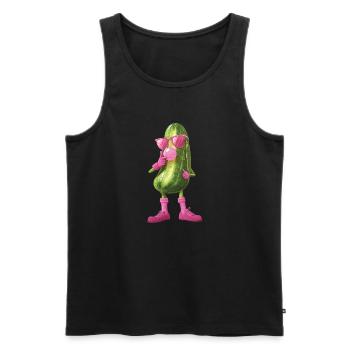 Gurke - Männer Premium Bio Tank Top - Schwarz - Vorne - Michal (187cm)