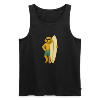 Surfer Scott - Été, Soleil, Plage - Débardeur bio Premium Homme - noir - Devant - AI Model Male 178 light (178cm)