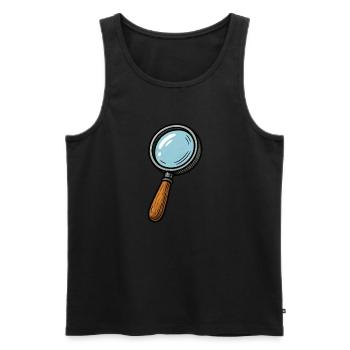 magnifying glass - Men's Premium Organic Tank Top - black - Front - AI Model Male 178 light (178cm)