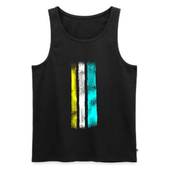 Vintage Style Stripes - Men's Premium Organic Tank Top - black - Front - AI Model Male 178 light (178cm)