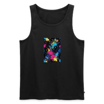 color blotches,splash,color,blobs,colorful - Men's Premium Organic Tank Top - black - Front - Michal (187cm)