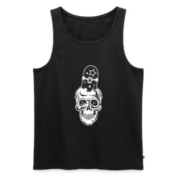 Skateboarder Skull Skeleton Head Board Funny - Men's Premium Organic Tank Top - black - Front - Michal (187cm)