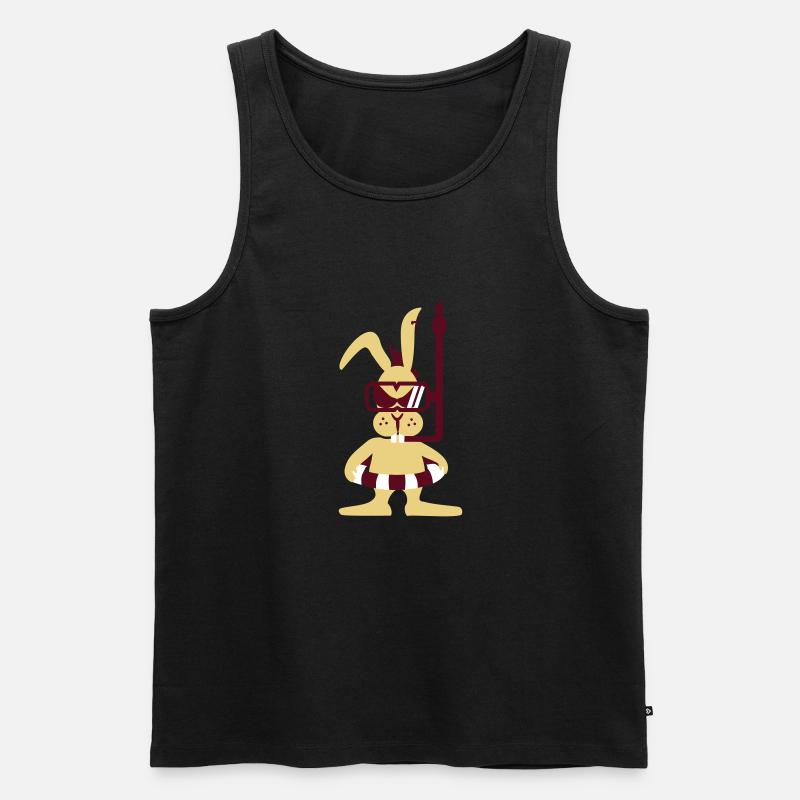 Diver bunny (3c) - Männer Premium Bio Tank Top - Schwarz