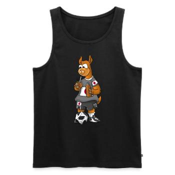 Japan Fan Lama - Men's Premium Organic Tank Top - black - Front - Michal (187cm)
