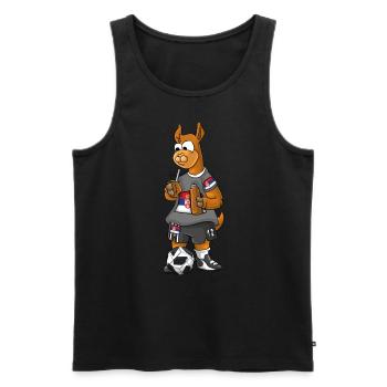 Serbie Fan Lama - Débardeur bio Premium Homme - noir - Devant - AI Model Male 178 light (178cm)