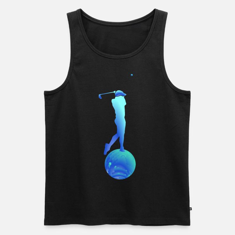 Golfer Golf Geschenk - Männer Premium Bio Tank Top - Schwarz