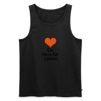 Ein Herz für Lehrer - Männer Premium Bio Tank Top - Schwarz - Vorne - AI Model Male 178 light (178cm)