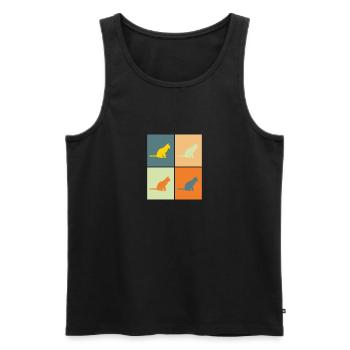Pop art cat ideal birthday gift - Men's Premium Organic Tank Top - black - Front - Michal (187cm)
