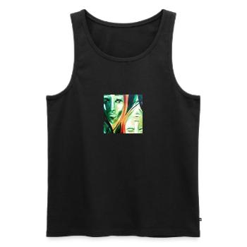 Face of creation - Männer Premium Bio Tank Top - Schwarz - Vorne - Michal (187cm)