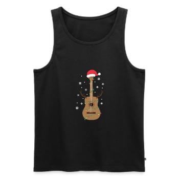 Cadeau de vacances d'amant de musique de guitare drôle de Noël - Débardeur bio Premium Homme - noir - Devant - Michal (187cm)