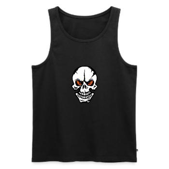 tete de mort oeil mechant 106 - Débardeur bio Premium Homme - noir - Devant - Michal (187cm)