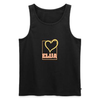 Heart of Elijah - Men's Premium Organic Tank Top - black - Front - AI Model Male 178 light (178cm)