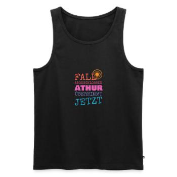 Geschenk für Athur - Männer Premium Bio Tank Top - Schwarz - Vorne - Michal (187cm)