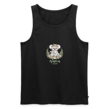 Mama Est. 2024 Koala Cuddle Floral Wreath New Mom - Männer Premium Bio Tank Top - Schwarz - Vorne - Michal (187cm)