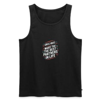 Les nœuds d’ail font les meilleurs partenaires dans la vie - Débardeur bio Premium Homme - noir - Devant - AI Model Male 178 light (178cm)