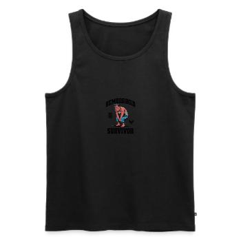 Hemorrhoid Survivor - Men's Premium Organic Tank Top - black - Front - AI Model Male 178 light (178cm)