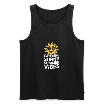 Sunny Summer Moments Vibes Summer Sun - Men's Premium Organic Tank Top - black - Front - AI Model Male 178 light (178cm)