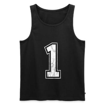 Numéro 1 - Débardeur bio Premium Homme - noir - Devant - Michal (187cm)